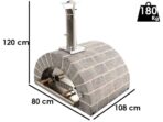 AgriEuro FAMILY STONE – Holzbackofen für den Außenbereich – grau – 4 Pizzen – 80X60