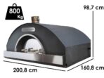 AgriEuro inox F00100 – Industrieller Holzbackofen – 220x160x98 cm