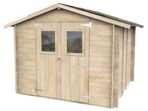 Alce Hobby 248×248 – Gartenhaus aus Holz – Mit Fenstern und Doppelflügeltür – 248x248x217 cm – Image 4
