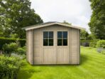 Alce Opera 250×250 – Gerätehaus aus Holz – Mit Fenstern und Doppelflügeltür – 250x250x207 cm – Image 2