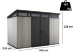 Keter Artisan grau – Gartenhaus – Mit Doppeltüren – – 342x218x226 cm