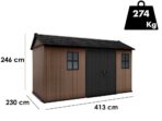 Keter Newton plus 7513/1375 – Gartenhaus – Mit Doppeltür und Fenstern – 230x413x246 cm – Image 4