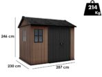 Keter Newton plus 759/975 – Gartenhaus – Mit zweiflügeliger Tür und Fenstern – 230x287x246 cm – Image 4