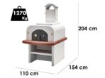 Pizzaofen Palazzetti Easy Large mit Unterbau – Holzbackofen – Innenraum 77×96 cm