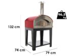 Rossofuoco Campagnolo – Holzbackofen für den Außenbereich mit Wagen – rot